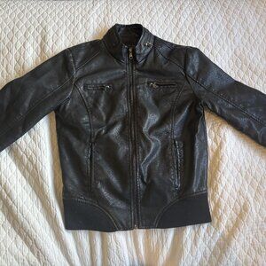 Black Faux Leather Jacket by Ci Sono by Cavalini
